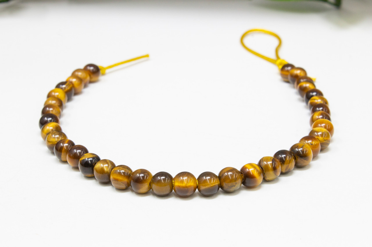 Tiger Eye A Grade Polished 6mm Round - 2mm Large Hole